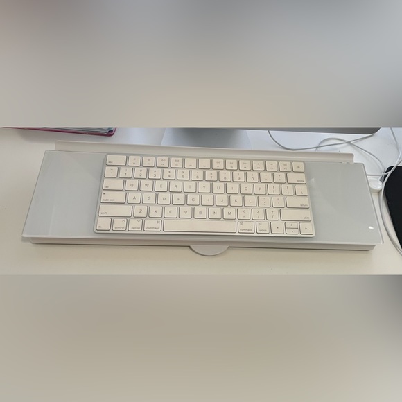 glass desktop whiteboard dry eraser board keyboard stand - Picture 1 of 7